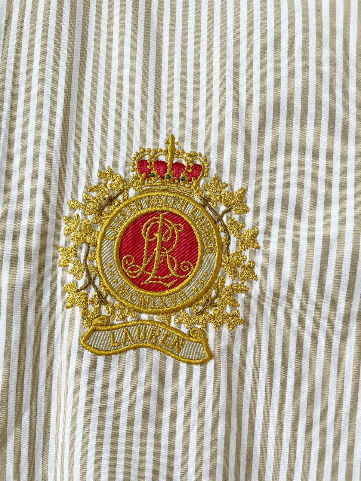Polo Ralph Lauren × Vintage Ralph Lauren Women Vintage Stripe Shirt Size L Big Logo Size L / US 10 / IT 46 - 4 Thumbnail