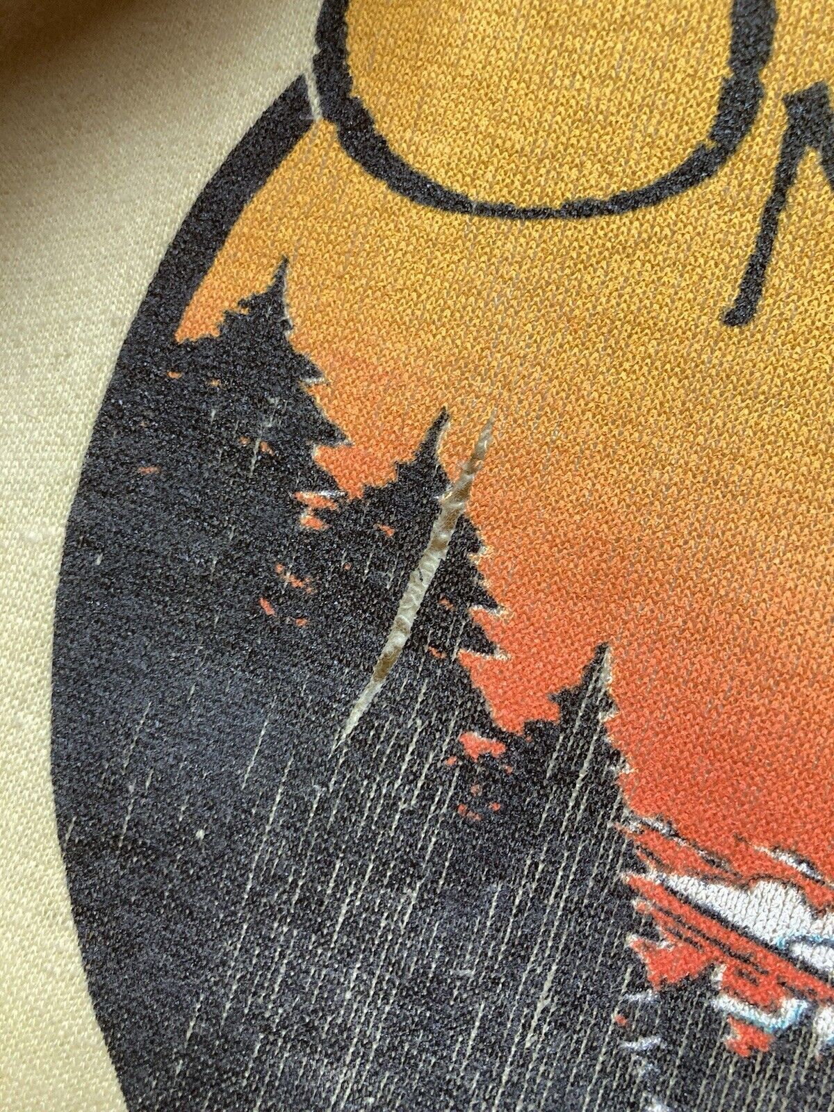 Vintage 80s sweatshirt one day at a time sunset lake chopped neck XL Size US XL / EU 56 / 4 - 4 Thumbnail