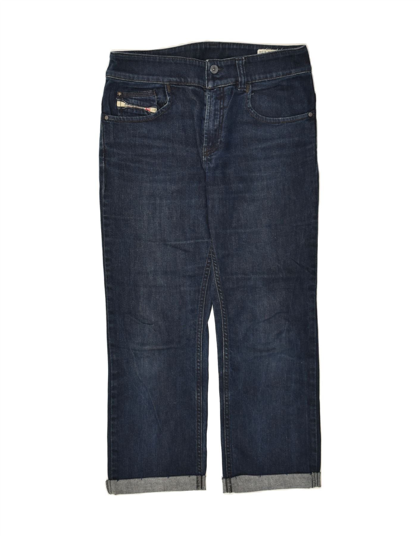 Diesel Womens Brucke Straight Jeans W31 L24 Navy Blue Cotton Size 42" / US 20 - 1 Thumbnail
