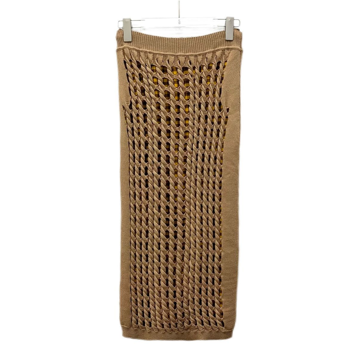 Fendi Fendi Brown Hollow Cable Knit Midi Skirt K26WX Size 28" / US 6 / IT 42 - 1 Thumbnail