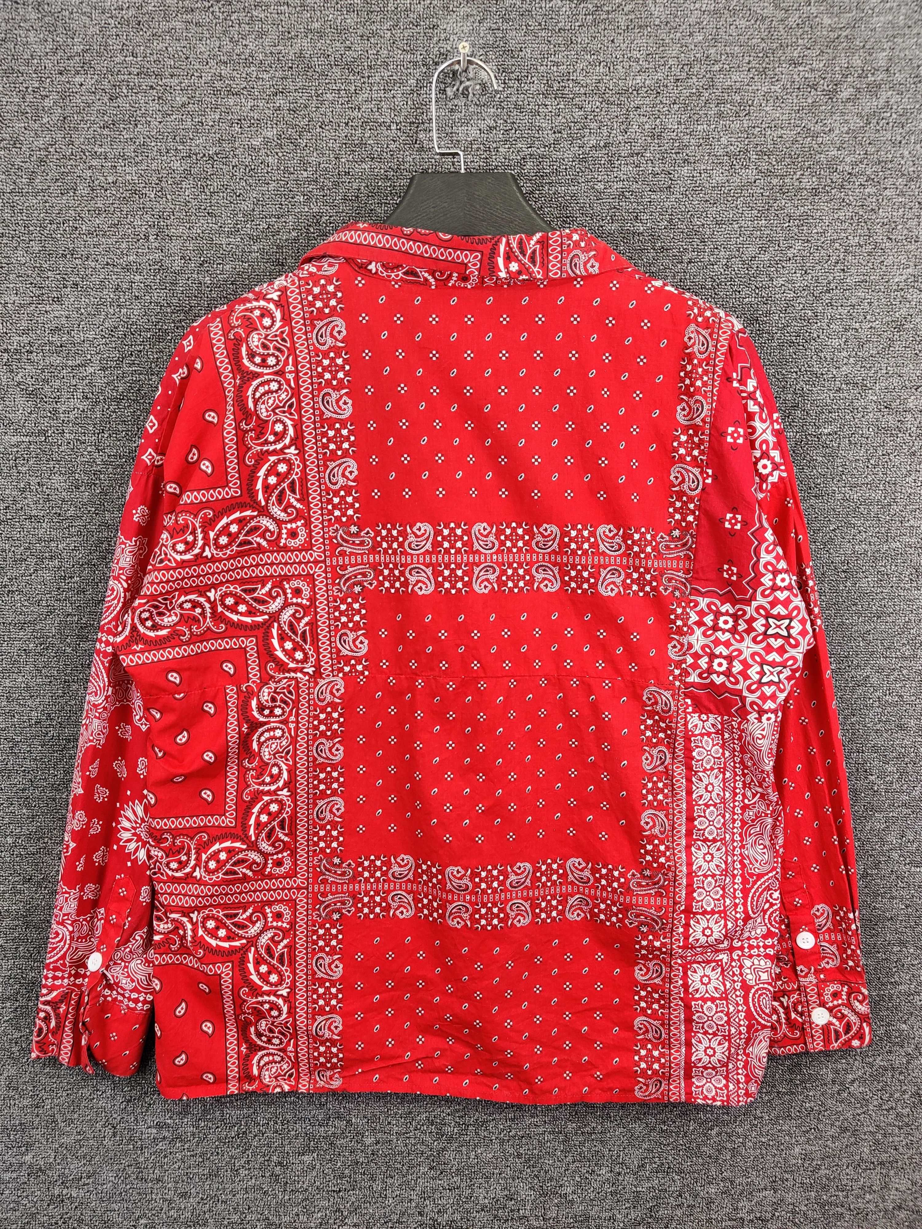 Nice❗Vintage READYMADE Bandana Red Shirts Button Ups