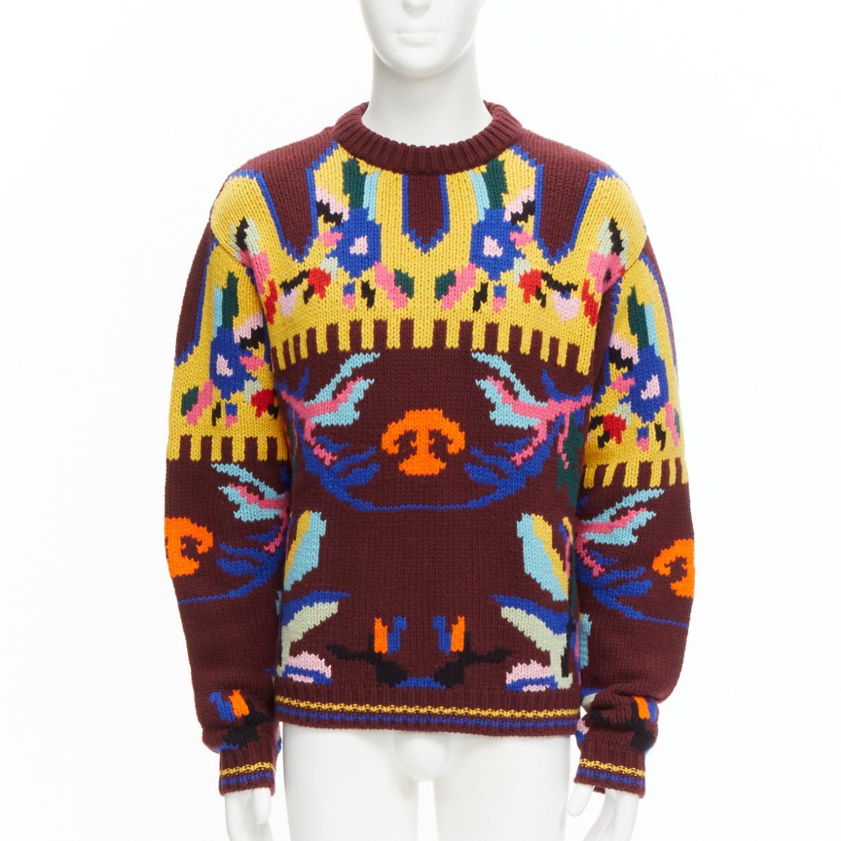 Prada PRADA 2018 multicolour graphic virgin wool cashmere crew neck sweater IT48 M Size US M / EU 48-50 / 2 - 1 Thumbnail