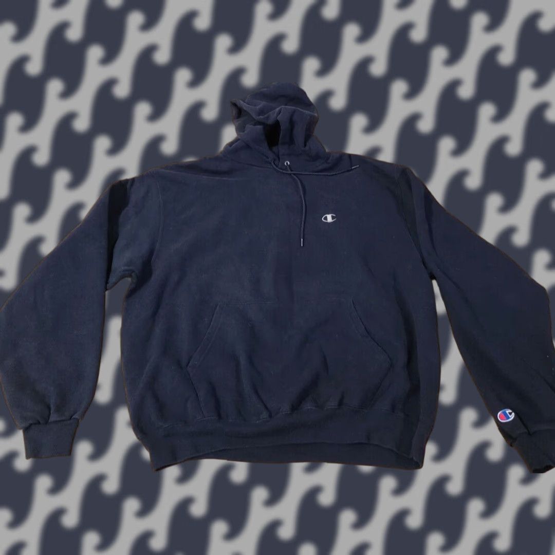 Champion Champion Men's Hoodie Pullover Long Sleeve Pockets Blue Large Size Regular Logo Winter Modern Clothing Size US L / EU 52-54 / 3 - 1 Thumbnail