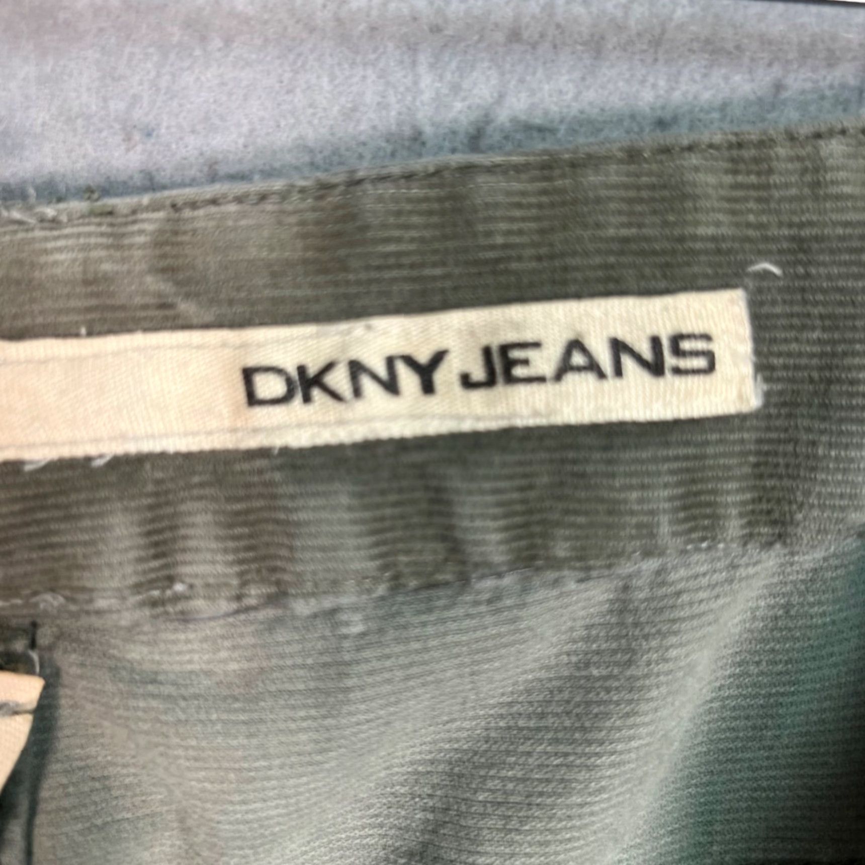 DKNY VINTAGE DKNY Womens Wide Leg Pants Casual Cotton Blend Size 10 Green Chino Size 32" / US 10 / IT 46 - 3 Thumbnail