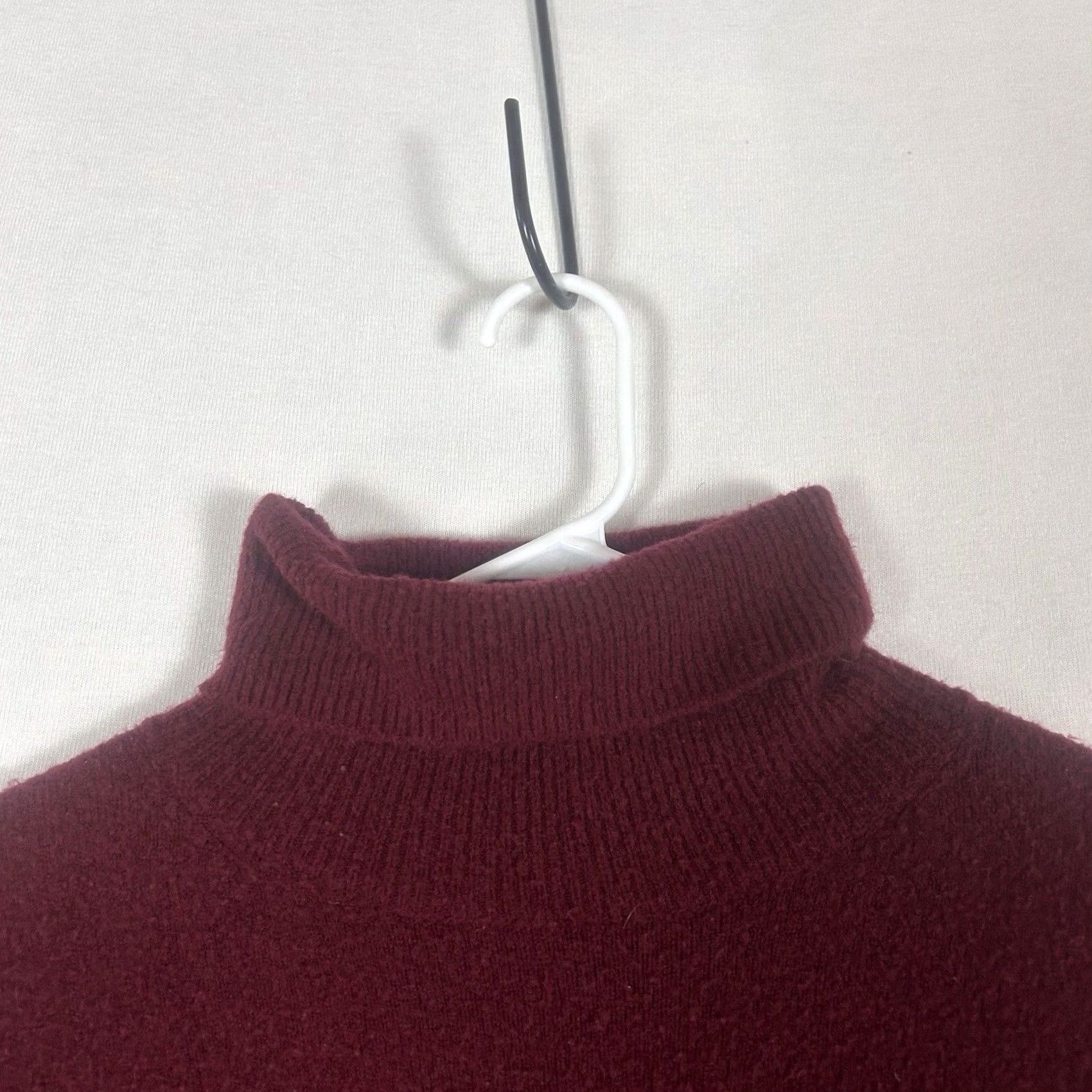J.Crew J.CREW Sweater Women L Turtleneck Long Sleeve Red Wool Blend Bling Neckpullover Size L / US 10 / IT 46 - 5 Thumbnail