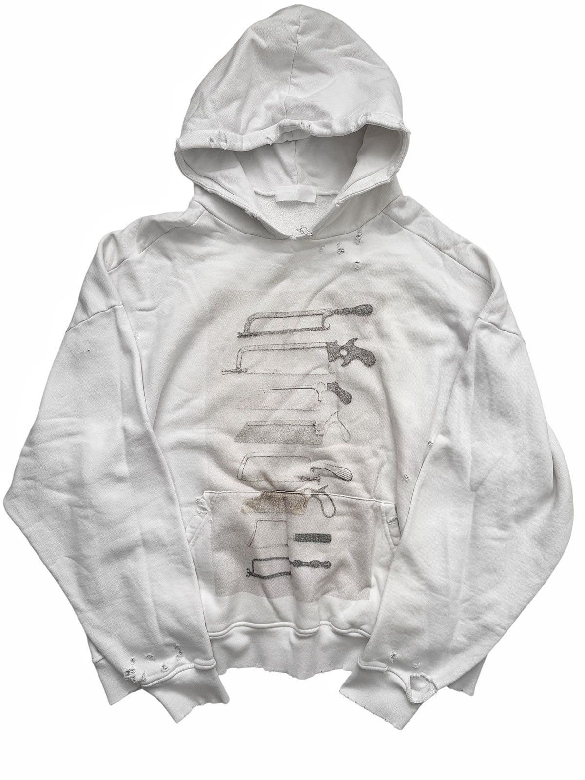 ALEXANDER DIGENOVA RARE Bone Saws Photograph Distressed White Hoodie Size US M / EU 48-50 / 2 - 1 Thumbnail