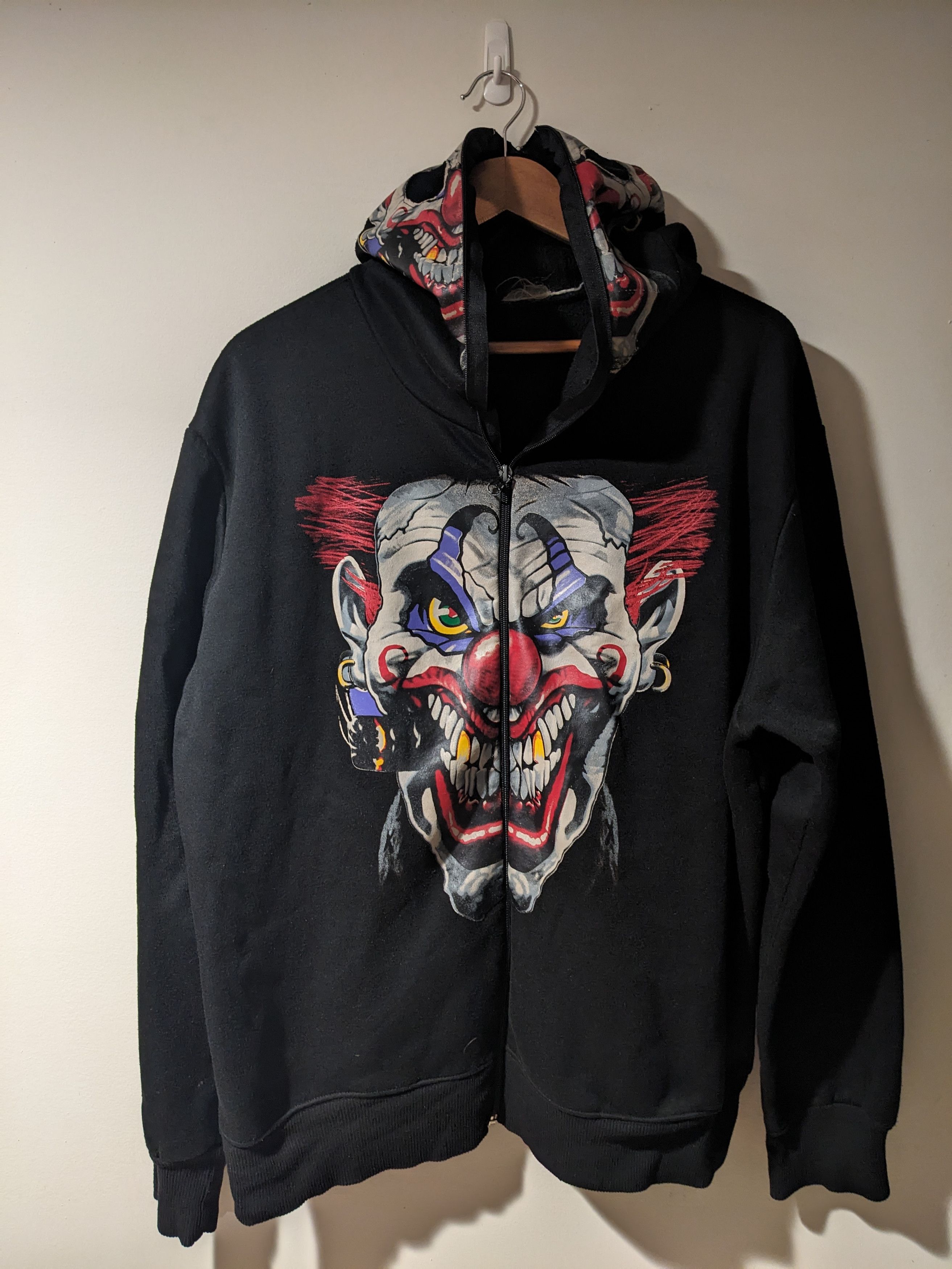 Expert Horror × Vintage Vintage Y2K Clown Scary Horror Black X-Large Full Zip Hoodie Size US XL / EU 56 / 4 - 1 Thumbnail