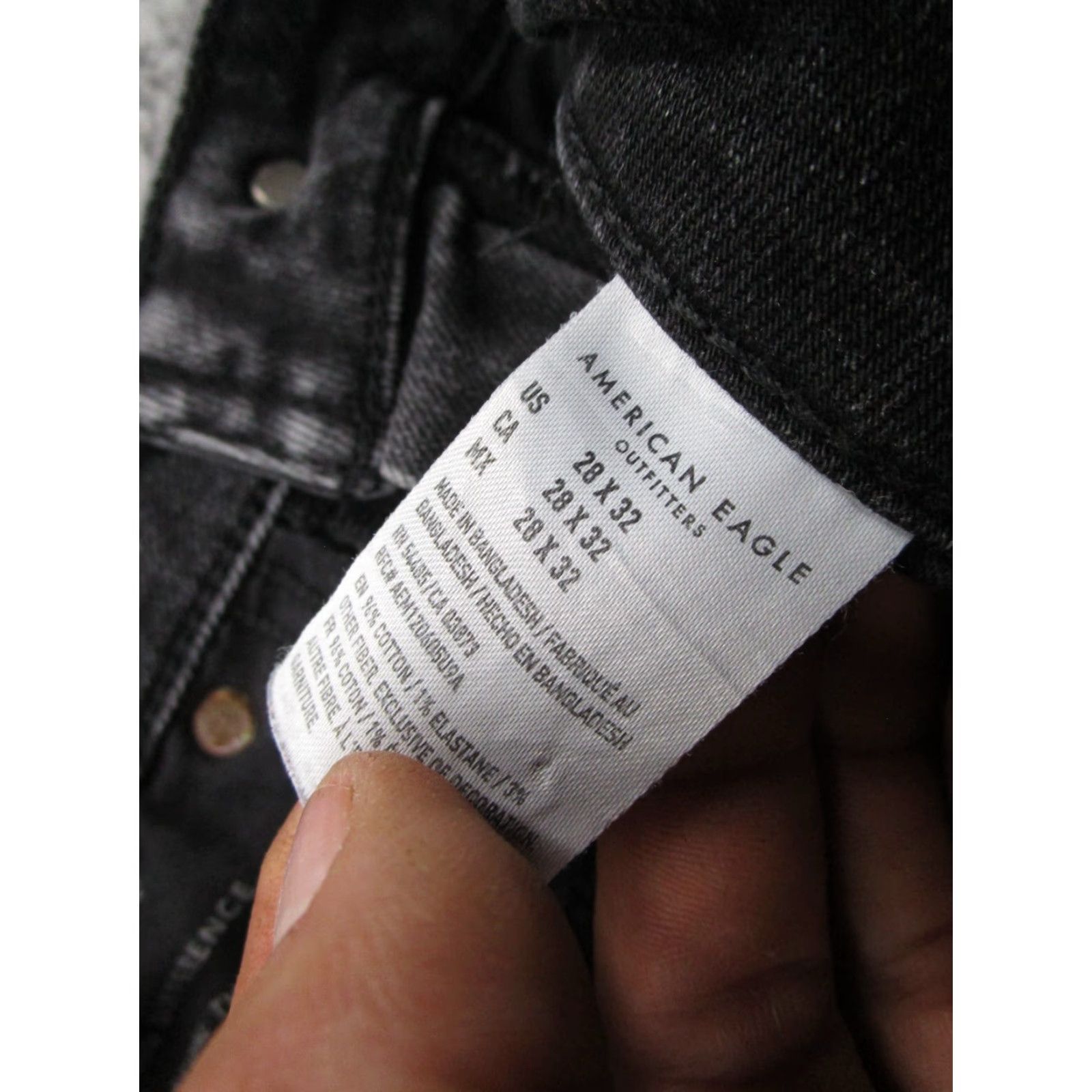 American Eagle Outfitters American Eagle Airflex Athletic Skinny Black Denim Jeans Size 28x32 Men's Regular Stretch Inseam 32in Size US 28 / EU 44 - 6 Thumbnail