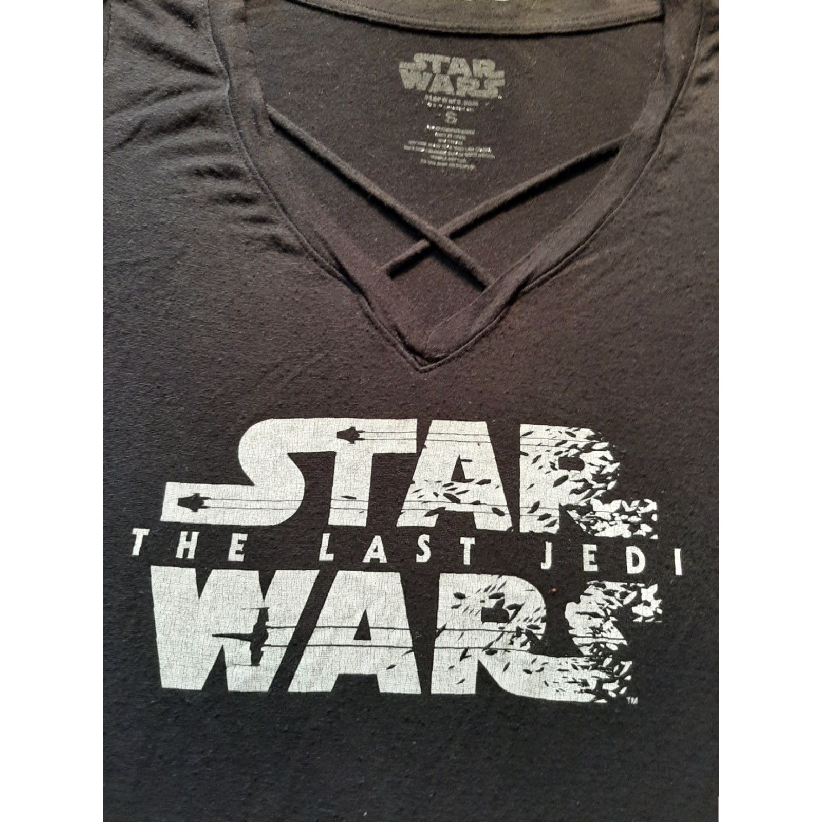 Star Wars Star Wars T-Shirt Womens Short Sleeve Small S The Last Jedi Black Size S / US 4 / IT 40 - 2 Thumbnail