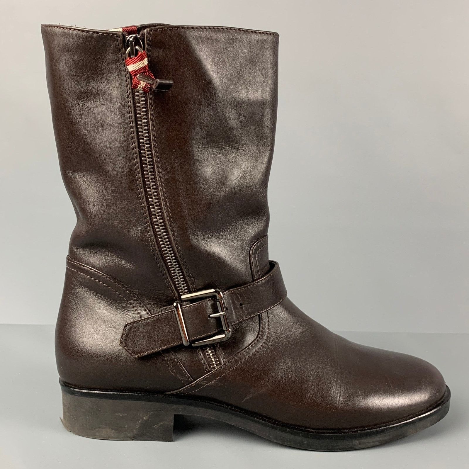 Bally BALLY Size 12 Brown Leather Solid Belted Women Boots Size US 12 / IT 42 - 1 Thumbnail