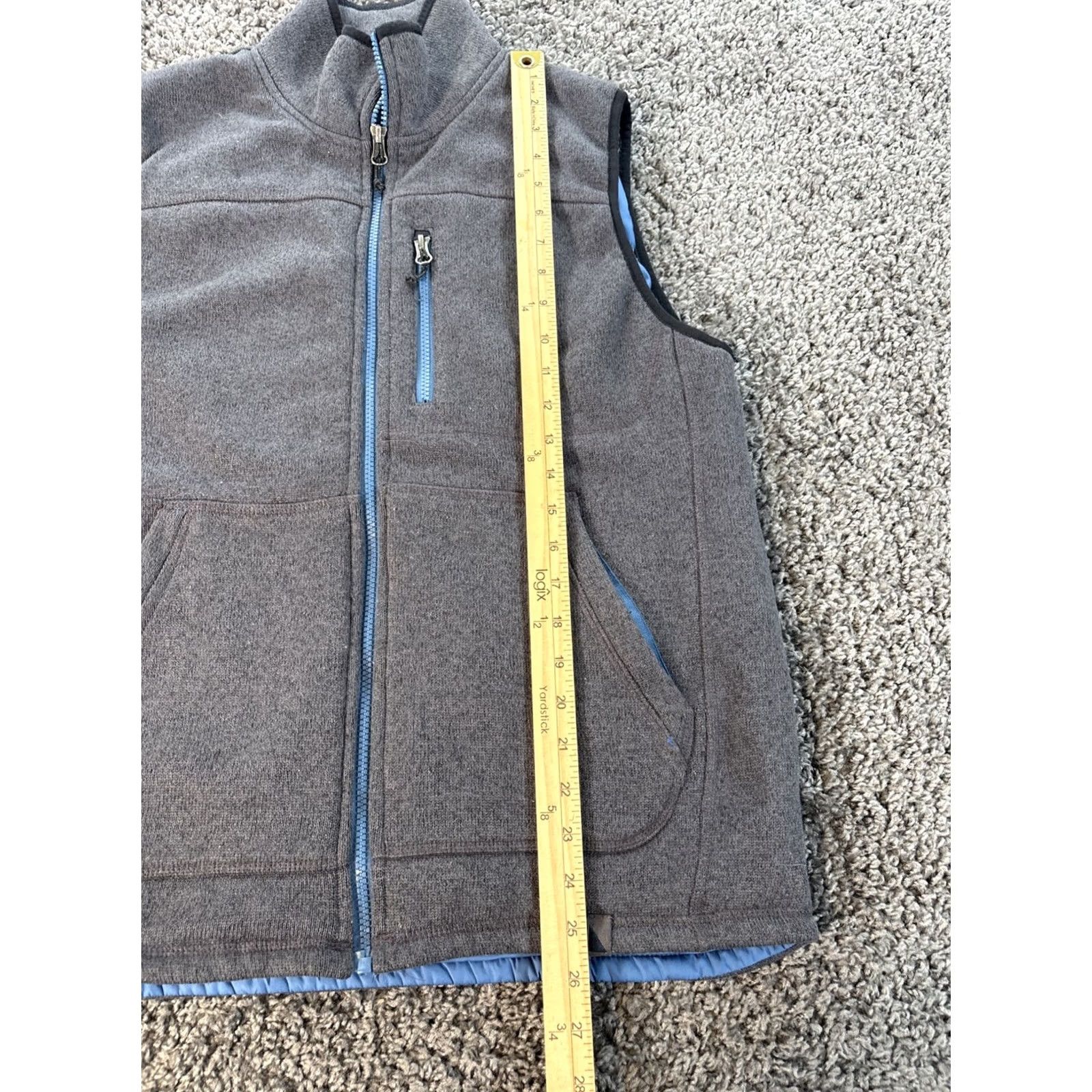 Vintage LL Bean Vest Mens M Gray Full Zip Fleece Quilted Liner 298053 Size US M / EU 48-50 / 2 - 2 Thumbnail