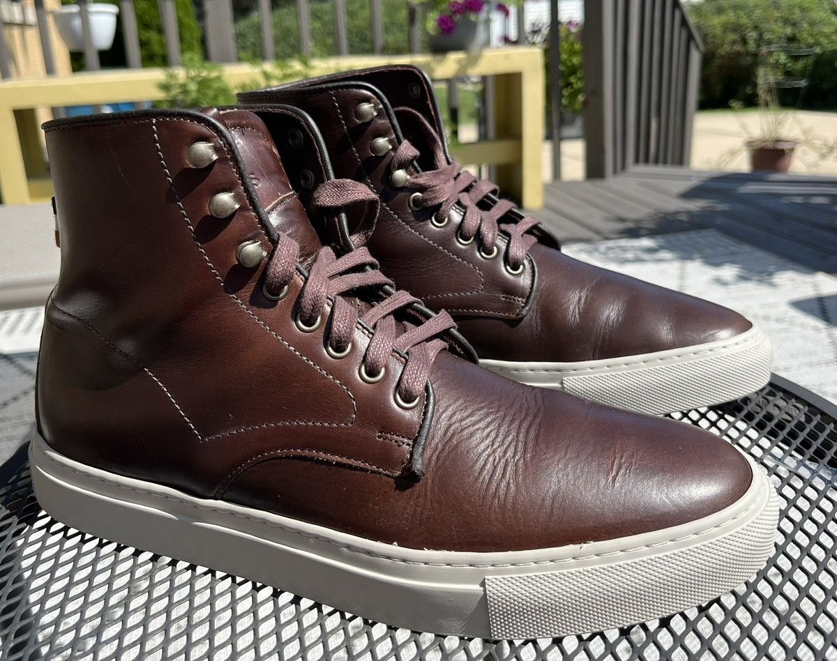 Allen Edmonds Higgins Mill brown chromexcel hi top sneakers Size US 8 / EU 41 - 5 Thumbnail