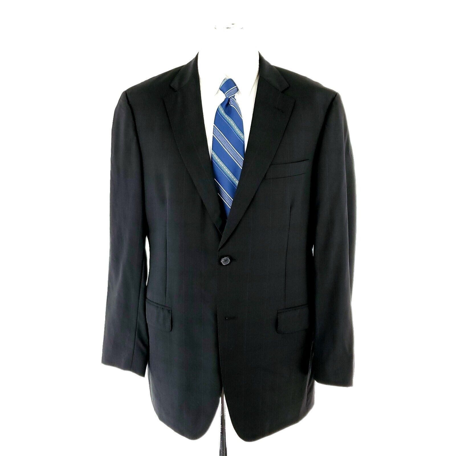 Samuelsohn Samuelsohn SB Gable Wool 2 Button Blazer 40R Charcoal Black Size 40R - 2 Thumbnail
