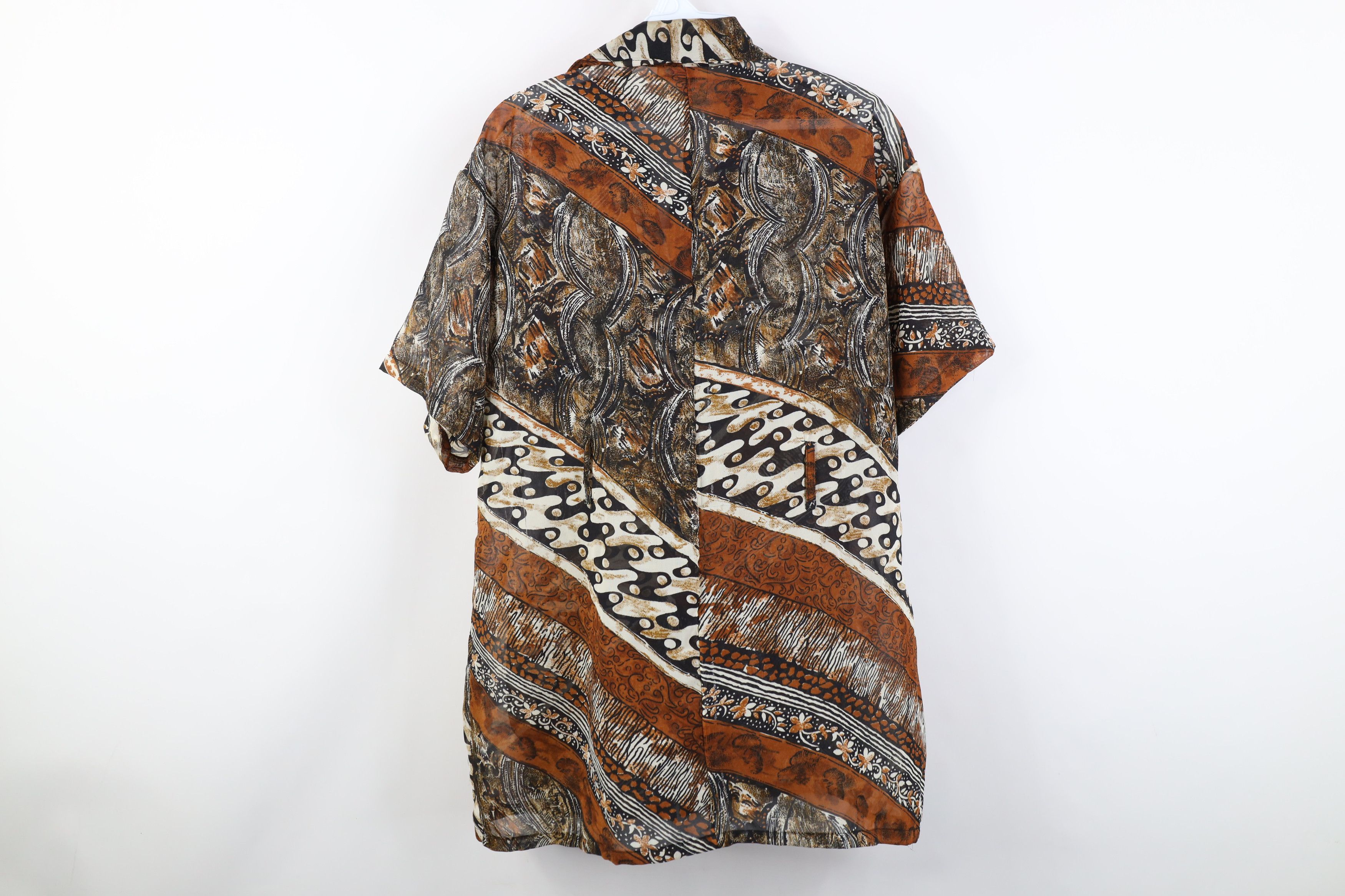 Vintage Vintage 90s Streetwear Gabardine Safari Bush Button Shirt Size XXL / US 16-18 / IT 52-54 - 9 Thumbnail
