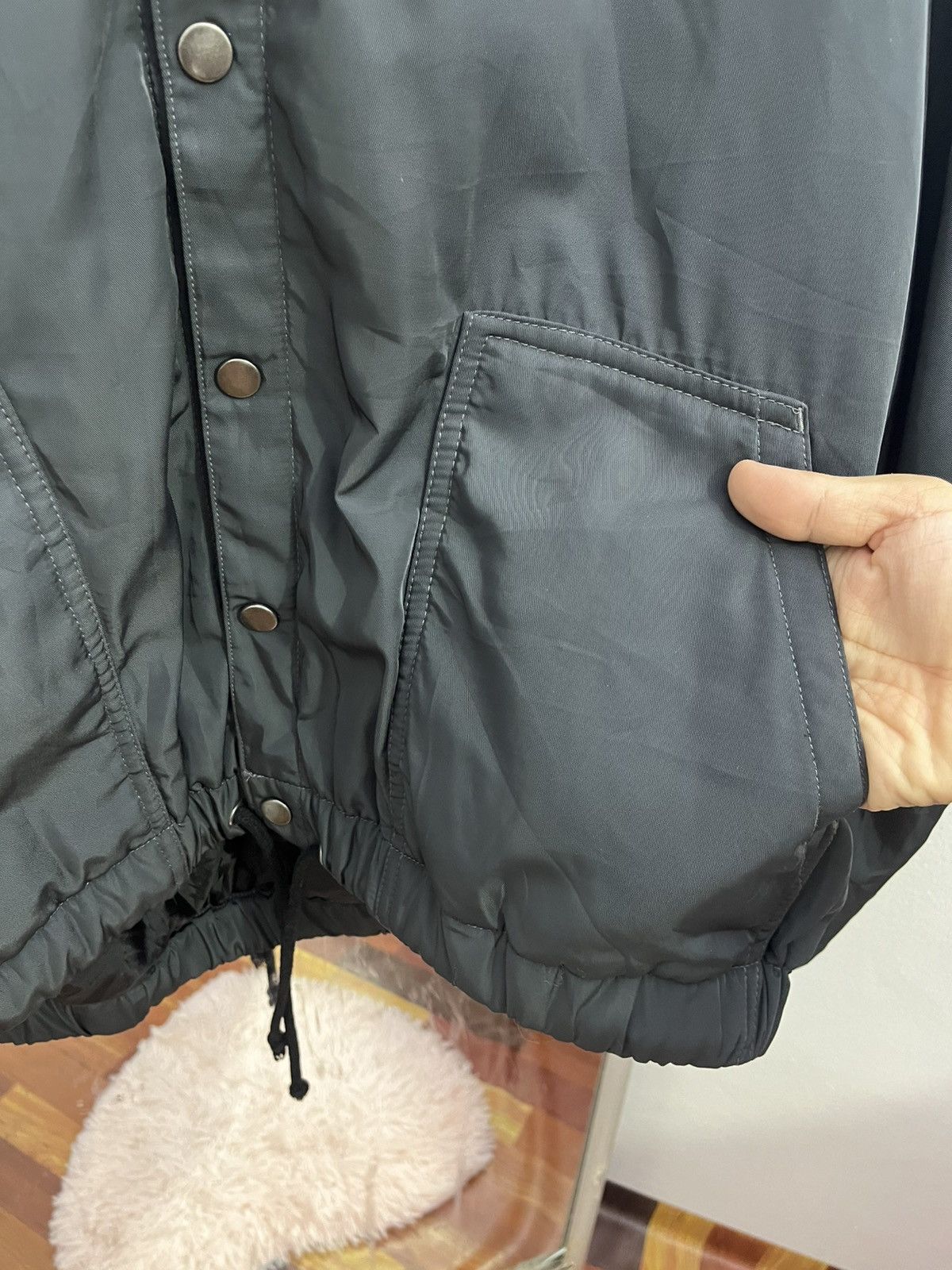 Japanese Brand Double Name Hooded Snap Jacket Boxy Black Size US L / EU 52-54 / 3 - 4 Thumbnail