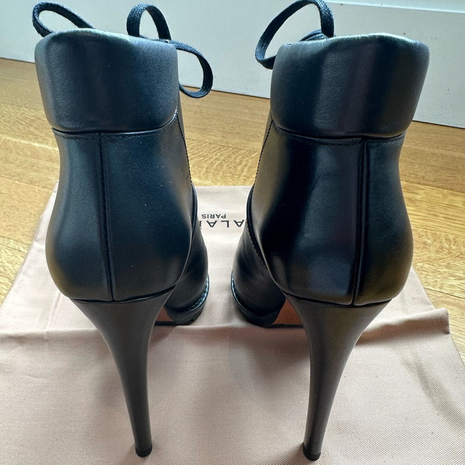 Alaia Black Leather Hiker Ankle Boots EU 38 US 8 Trek Stiletto Size US 8 / IT 38 - 8 Thumbnail