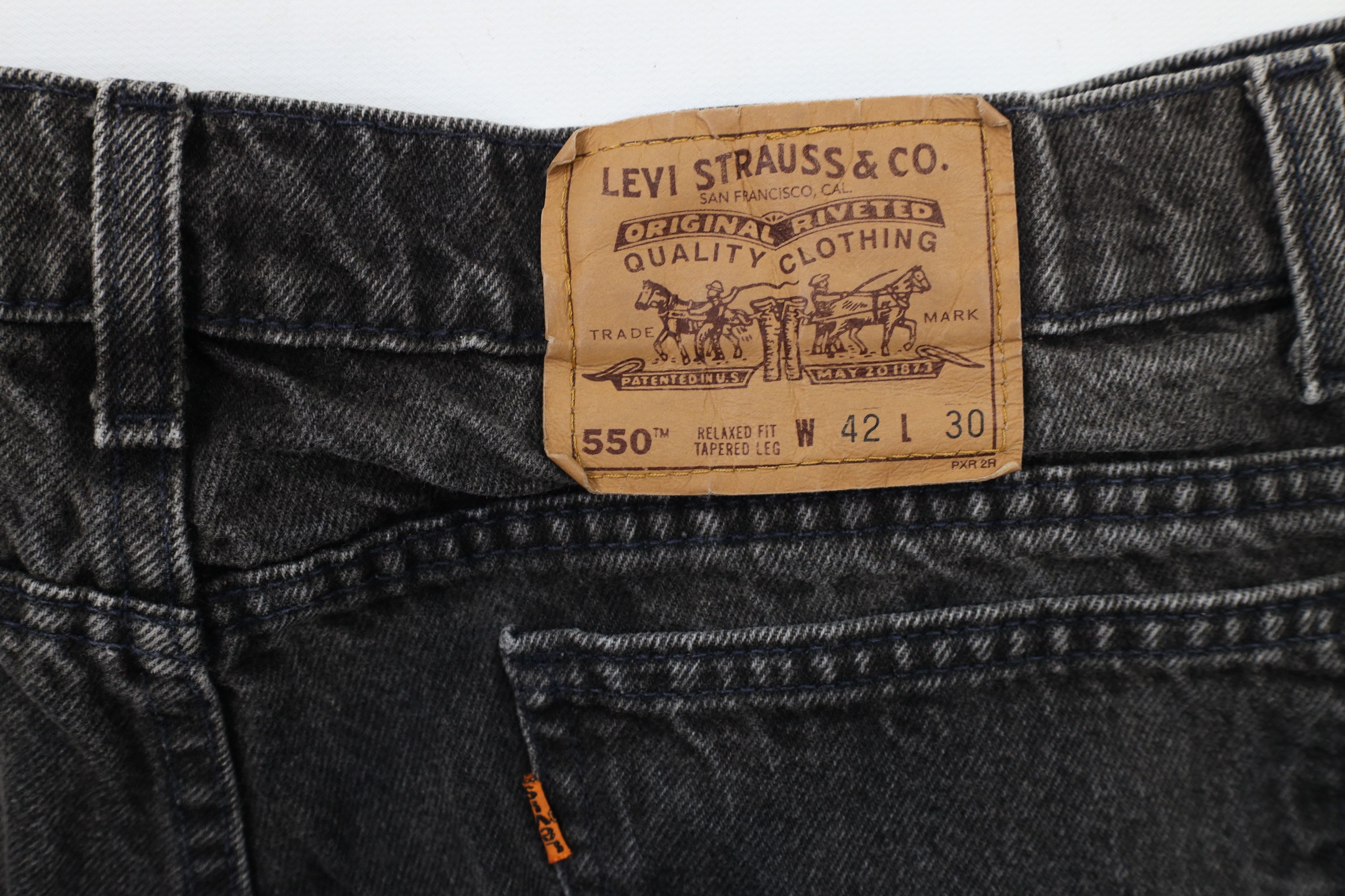 Levi's × Vintage Vintage 90s Levis 550 Orange Tab Leg Jeans Black USA Size US 40 / EU 56 - 14 Thumbnail