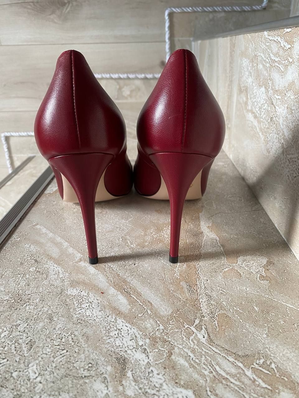 Gucci Gucci Burgundy Leather Heels Size US 6 / IT 36 - 3 Thumbnail