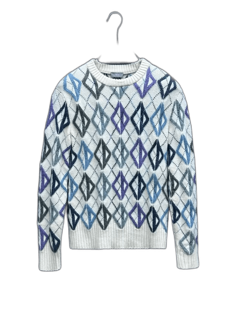 Dior DIOR Men's Knit Sweater with Diamond Pattern Size US S / EU 44-46 / 1 - 1 Thumbnail