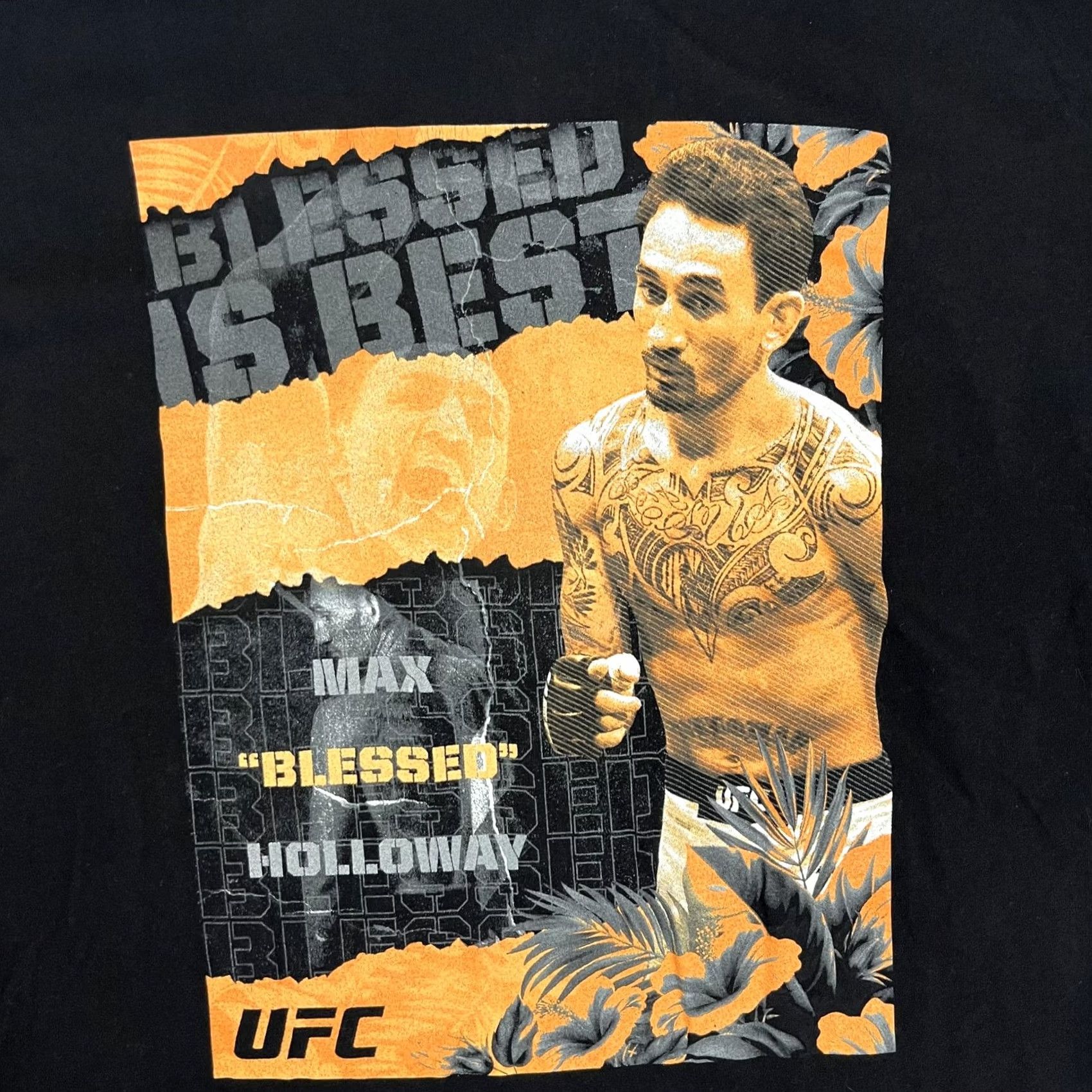 UFC UFC T-Shirt Mens XL Black Max Blessed Holloway Graphic Print Crew Neck Short Sleeve Sports Art Fighting Shirt Size US XL / EU 56 / 4 - 2 Thumbnail