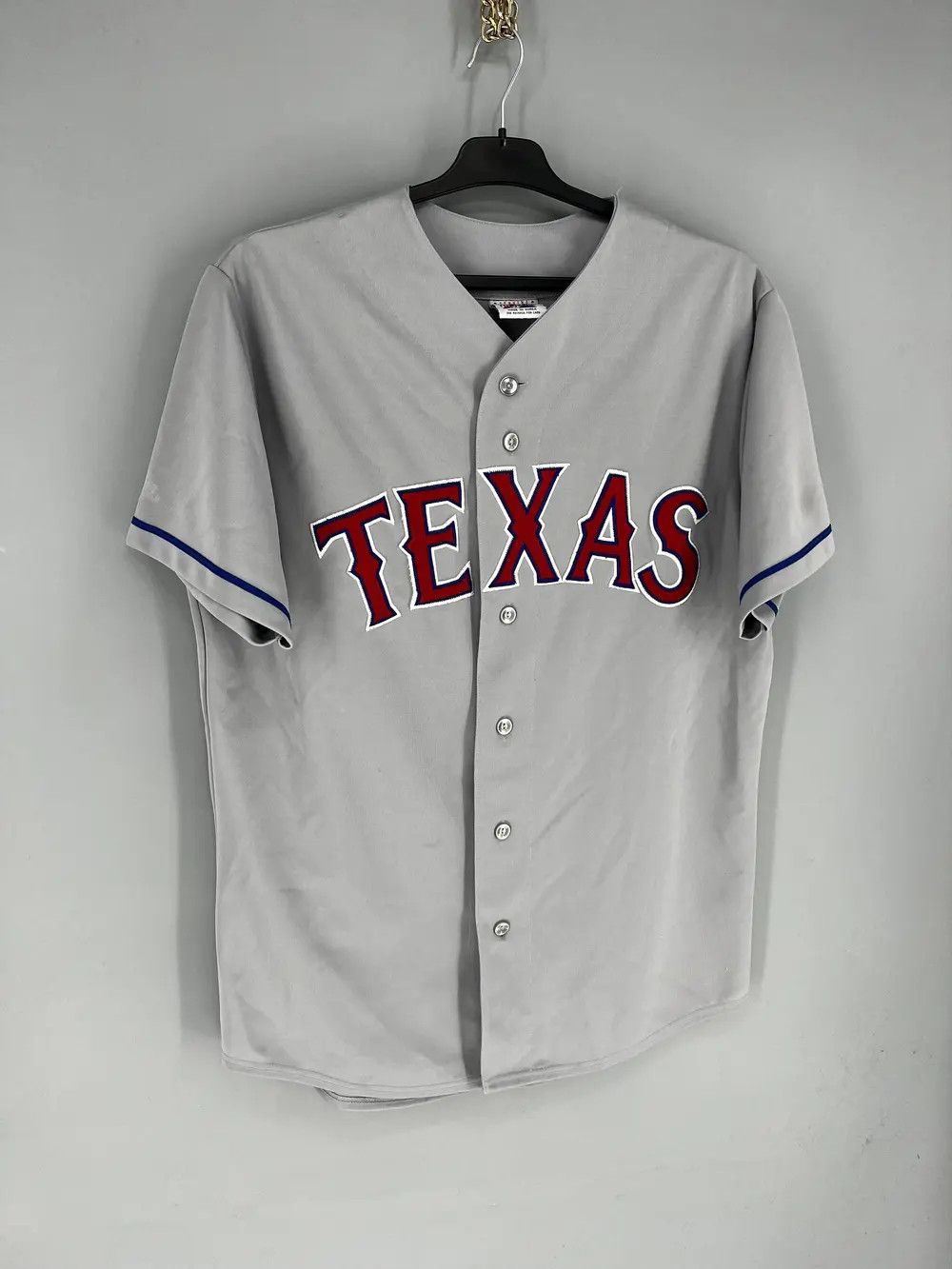 Majestic Texas Rangers MLB Majestic Cool Base plain spellout jersey Size US M / EU 48-50 / 2 - 2 Thumbnail
