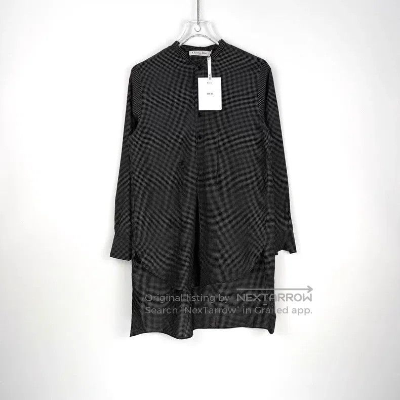 Dior Dior Black small plaid bee logo mulberry silk shirt Size XXS / US 00 / IT 34 - 3 Thumbnail