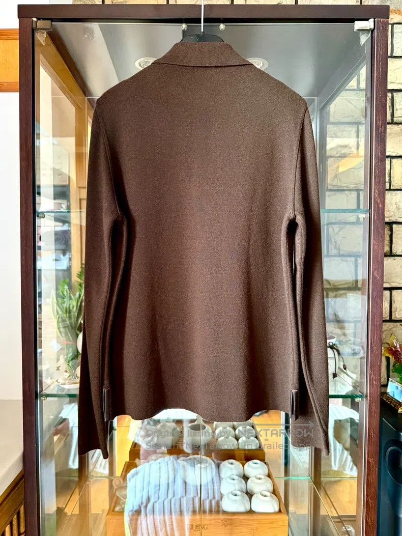 Hermes Hermes Leather collar cashmere knit sweater Size US S / EU 44-46 / 1 - 4 Thumbnail