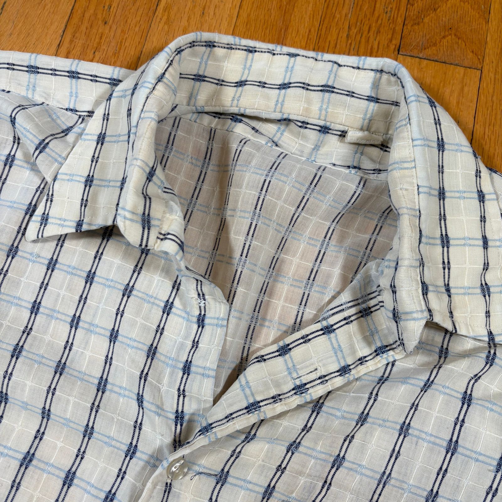 Vintage Vintage 60/70s Thrashed Plaid Farm Button Down Size US XL / EU 56 / 4 - 3 Thumbnail