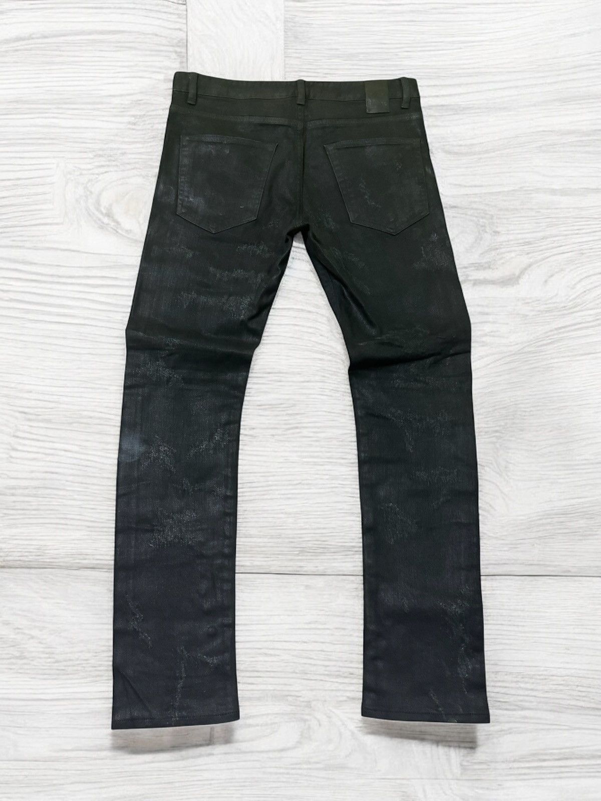Vintage RARE ARCHIVE HL WAXED DAMAGE COATING SKIN SLIM DENIM Size US 31 - 2 Thumbnail
