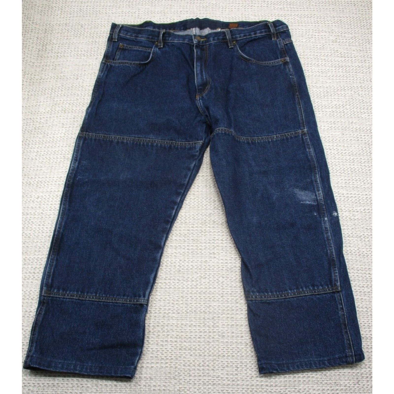 Doublet Guide Gear Jeans Mens 41x26 Blue Denim Double Knee Cotton Regular Style Straight 5-Pocket Vintage No N/A Size US 41 - 2 Thumbnail