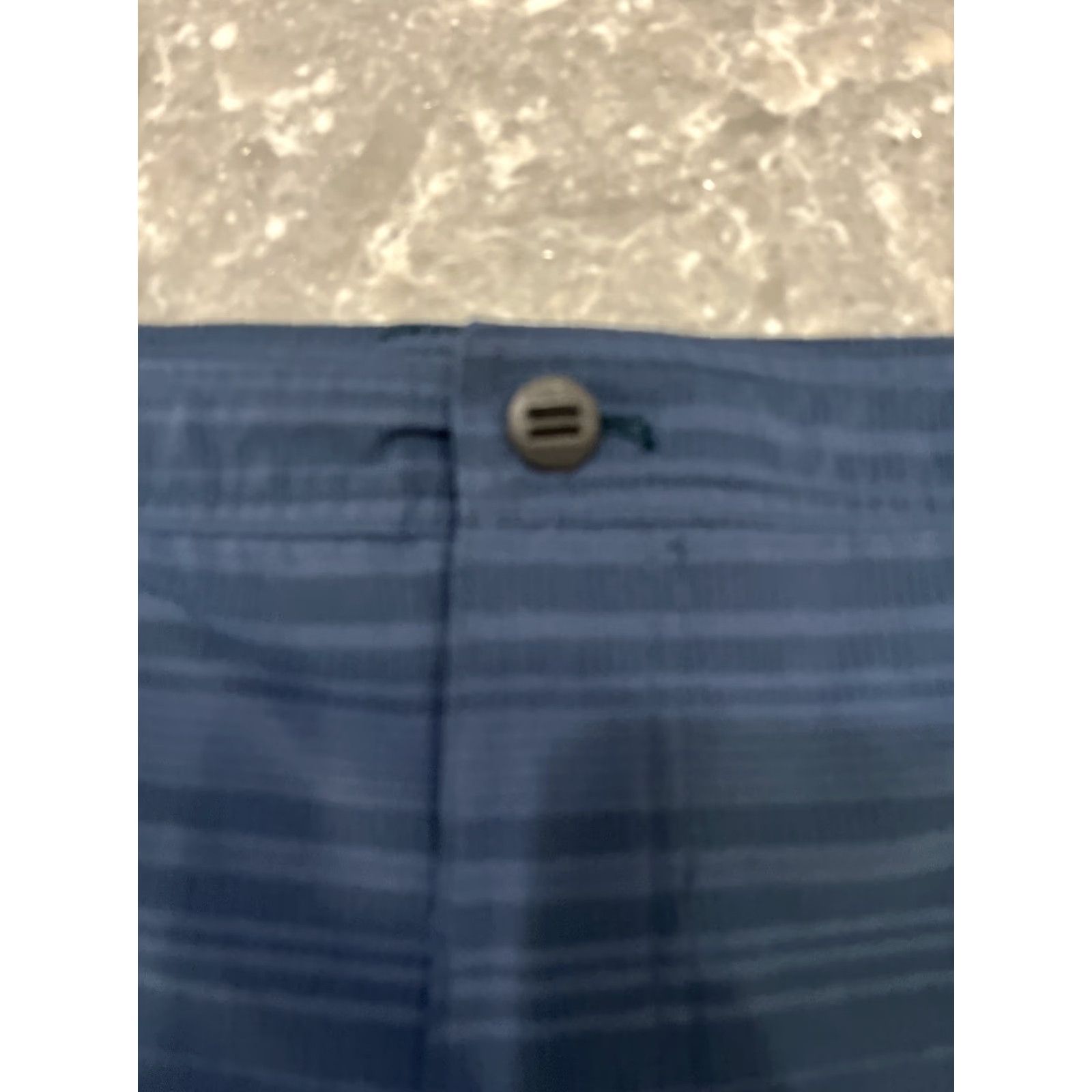 Born Kuhl Men 42 Blue Stripe 8" Inseam Shorts Chino Regular Fit Cargo Pockets Zip Back Pocket Born in the Mountains Vintage: No Size US 42 / EU 58 - 2 Thumbnail