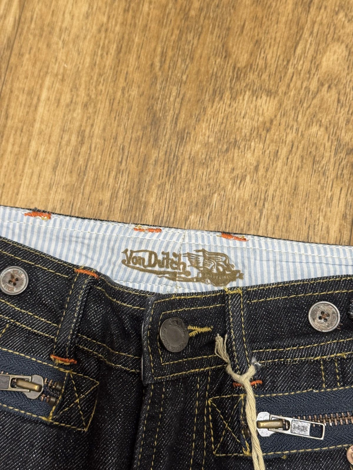 Von Dutch VINTAGE VON DUTCH AVANT GARDE NAVI JEANS PANTS Size 27" / US 4 / IT 40 - 4 Thumbnail