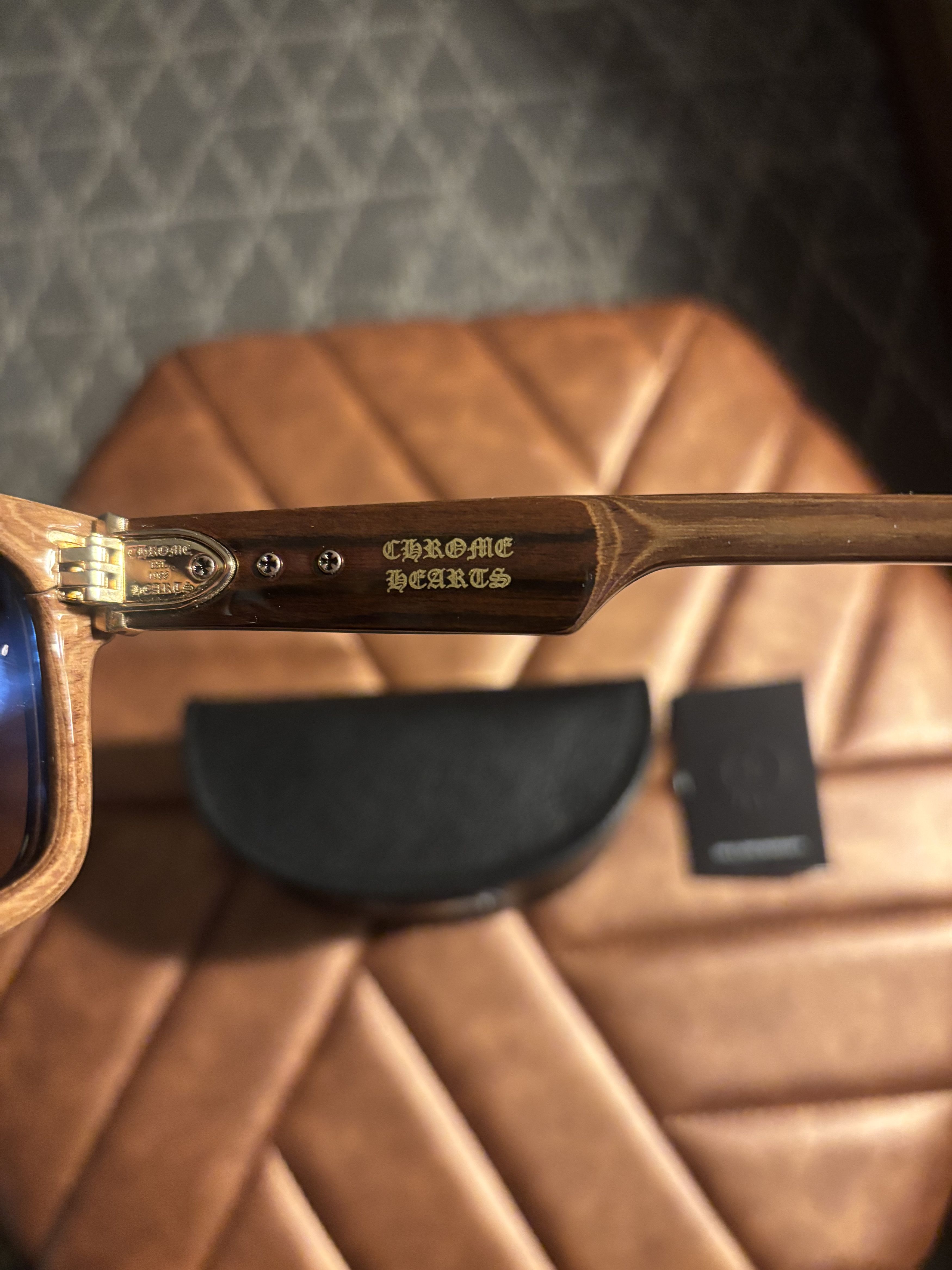 Chrome Hearts Chrome Hearts Lilith Wood Sunglasses WEWE-PV Brown Gold Size ONE SIZE - 2 Thumbnail