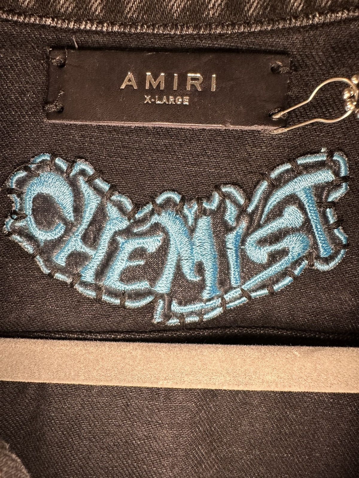 Amiri AMIRI Black Denim “Chemist Star Trucker” Jacket w Blue Stars Size US XL / EU 56 / 4 - 9 Thumbnail