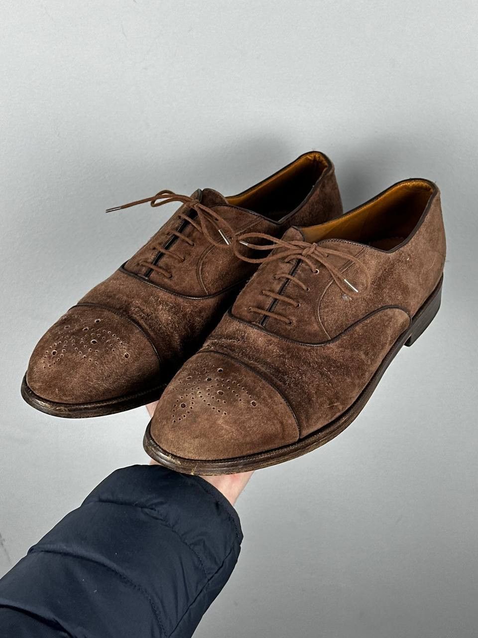 Bally Bally Prestige Vintage Brown Suede Oxford Shoes Size US 10 / EU 43 - 13 Thumbnail