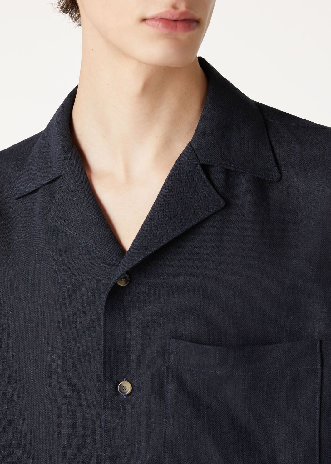 Loro Piana o1w1db10725 FAO7683 Federico Linen Shirt in Blue Size US XL / EU 56 / 4 - 3 Thumbnail