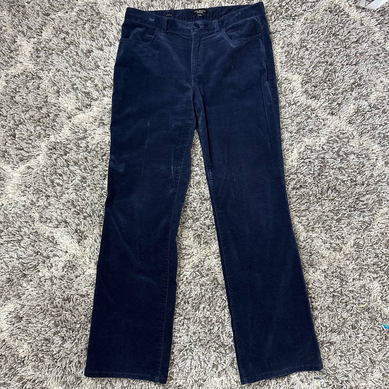 Other Talbots Boot Cut Blue Velvet Trousers Slacks Dress Pants 8 Size 30" / US 8 / IT 44 - 1 Thumbnail