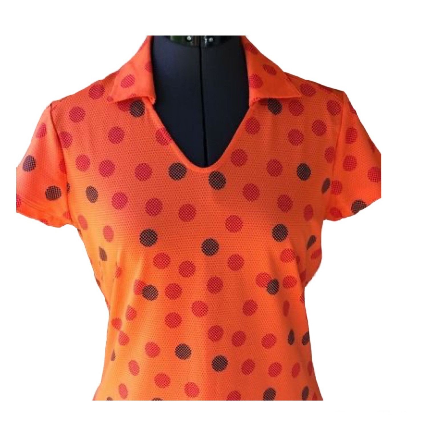 Nike Nike Golf Tour Performance Dri-Fit Polo Shirt Orange Polka D Size S / US 4 / IT 40 - 2 Thumbnail