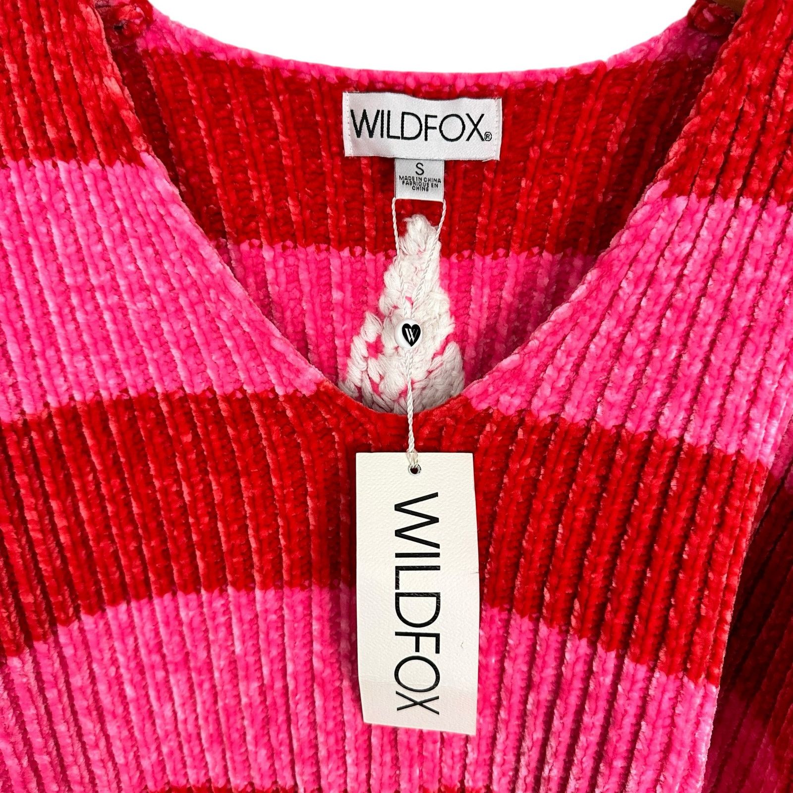Wildfox Wildfox Heavy Chenille Red Striped Oversized Sweater Small Size S / US 4 / IT 40 - 3 Thumbnail