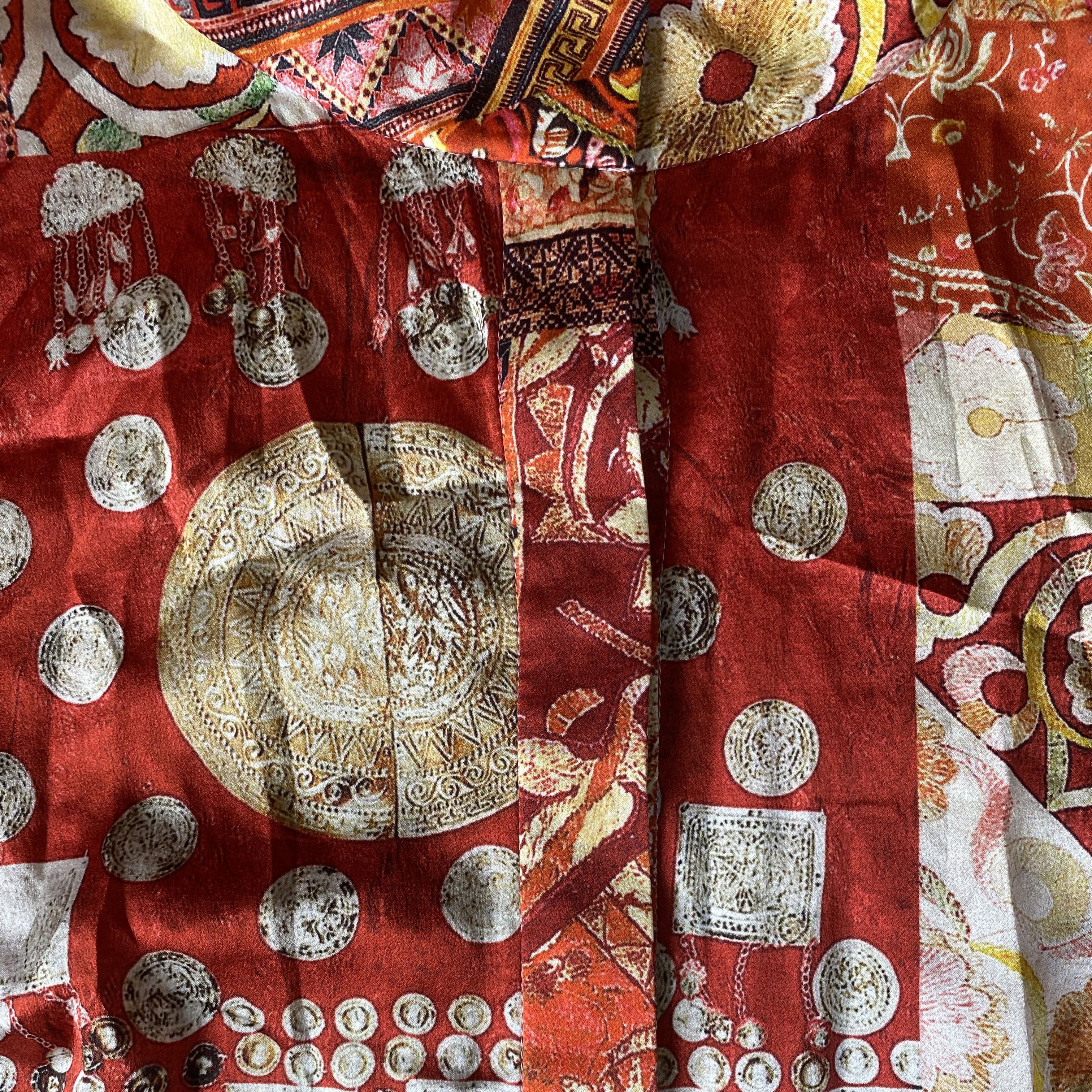 Other SHIATZY CHEN Red Multicolor Button Down Silk Shirt Top Size M / US 6-8 / IT 42-44 - 6 Thumbnail