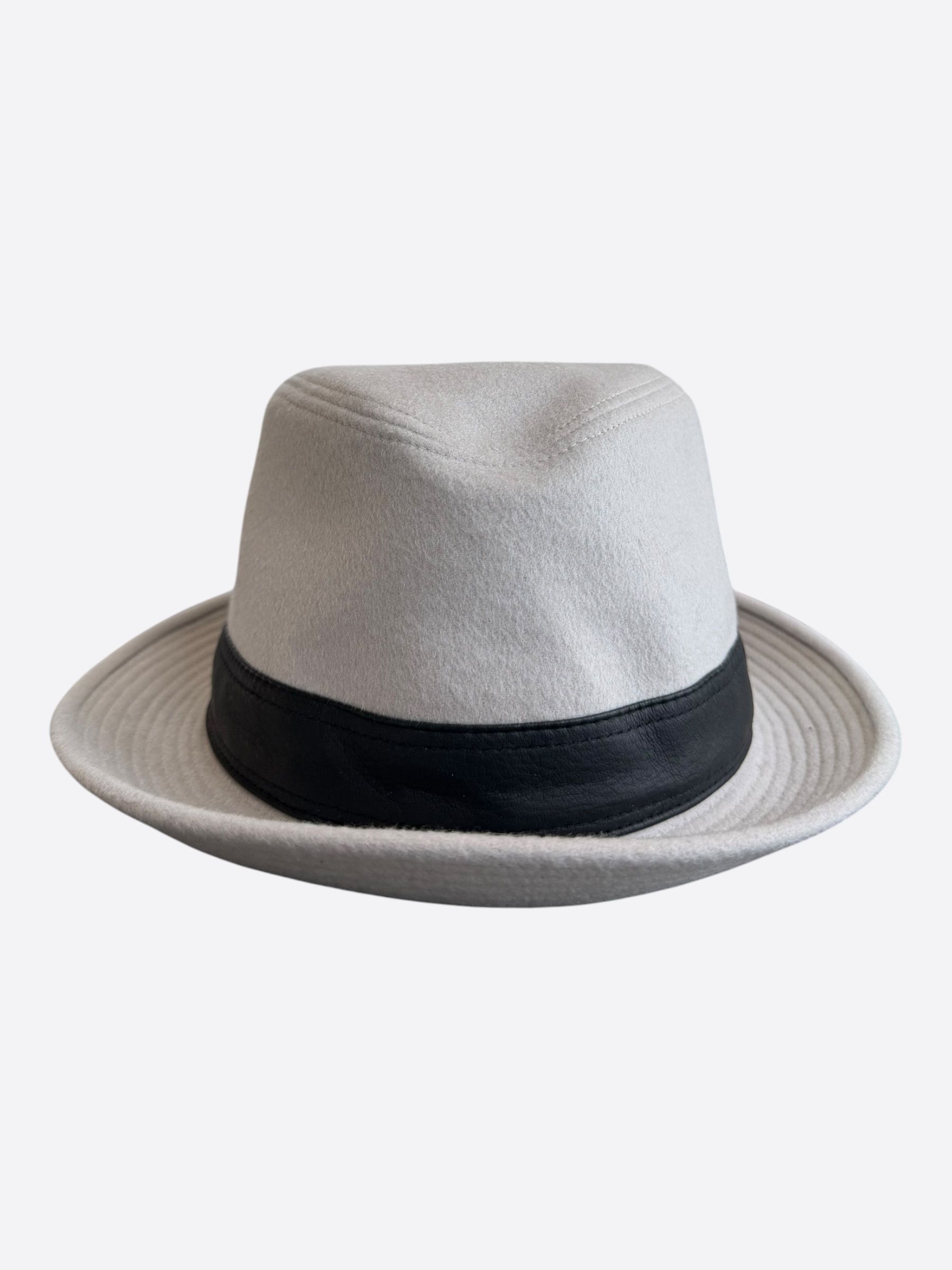 Hermes Hermes White & Black Cashmere Fedora Size ONE SIZE - 1 Thumbnail