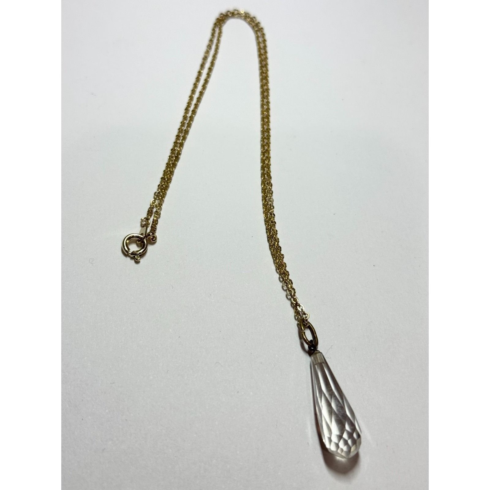 Vintage Vintage faceted crystal drop charm necklace Size ONE SIZE - 4 Thumbnail