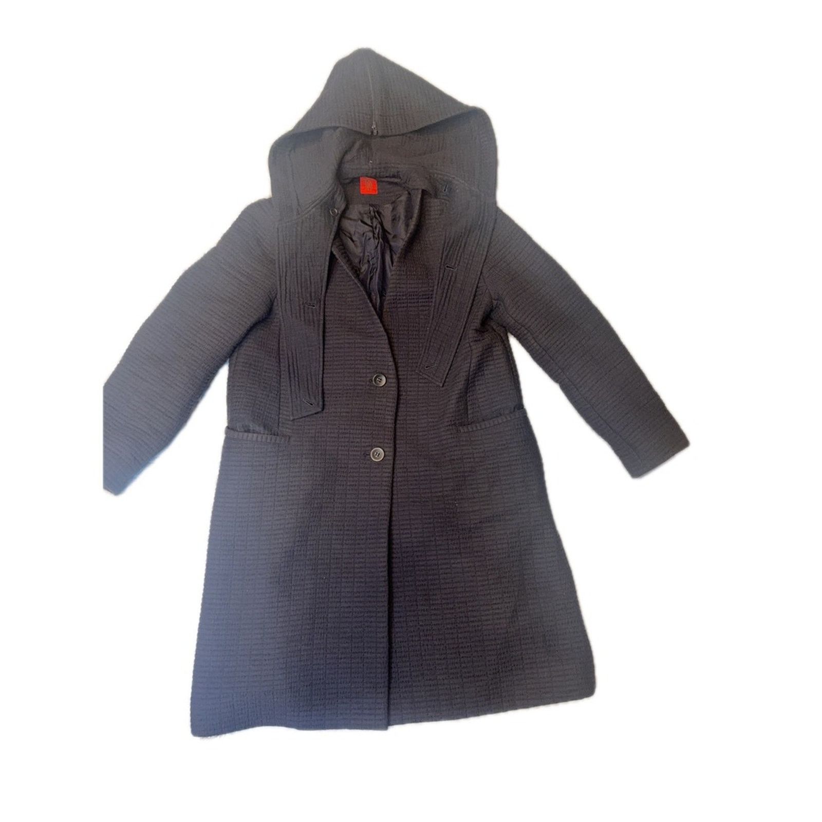 Issey Miyake Heart Art Textured Wool Hooded Coat — Issey Miyake Line Size M / US 6-8 / IT 42-44 - 3 Thumbnail