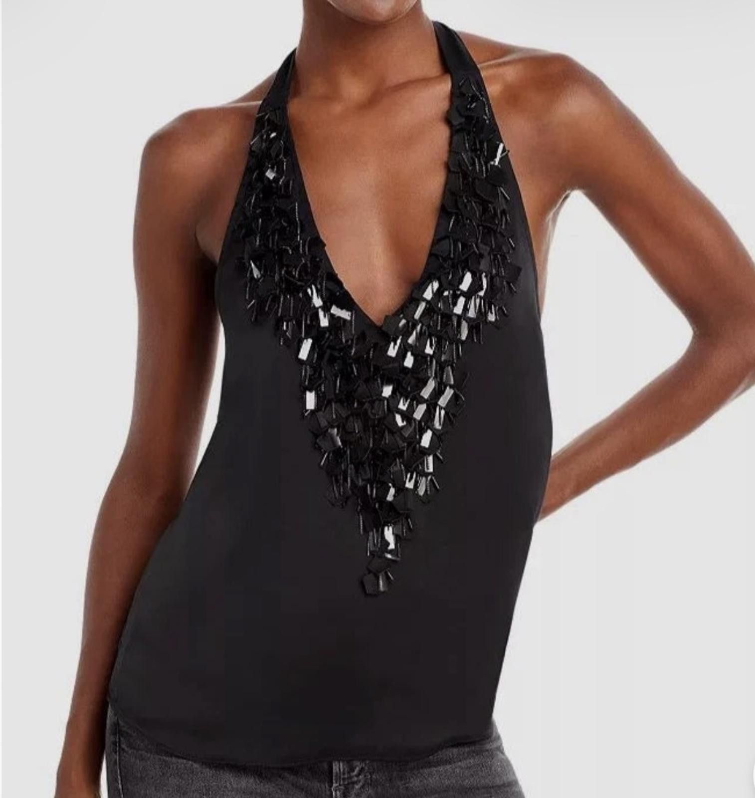 Ramy Brook Women's Black Mitchell Halter Neck Sleeveless Top