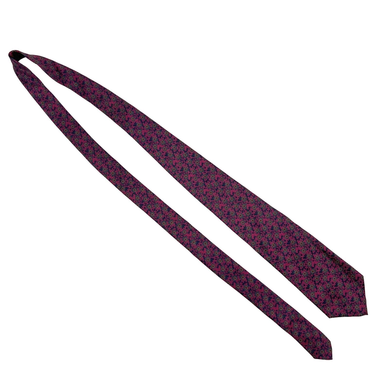 Lanvin Lanvin Silk Foulard Tie Pink Navy Blue Size ONE SIZE - 2 Thumbnail