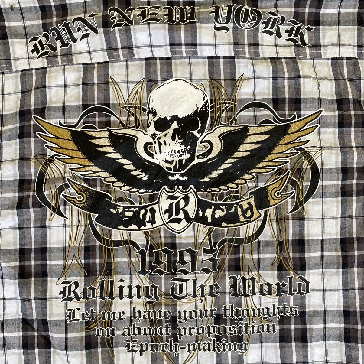 Hysteric Glamour 2000s R.N.Y Skull Checkered Shirt Size US L / EU 52-54 / 3 - 3 Thumbnail