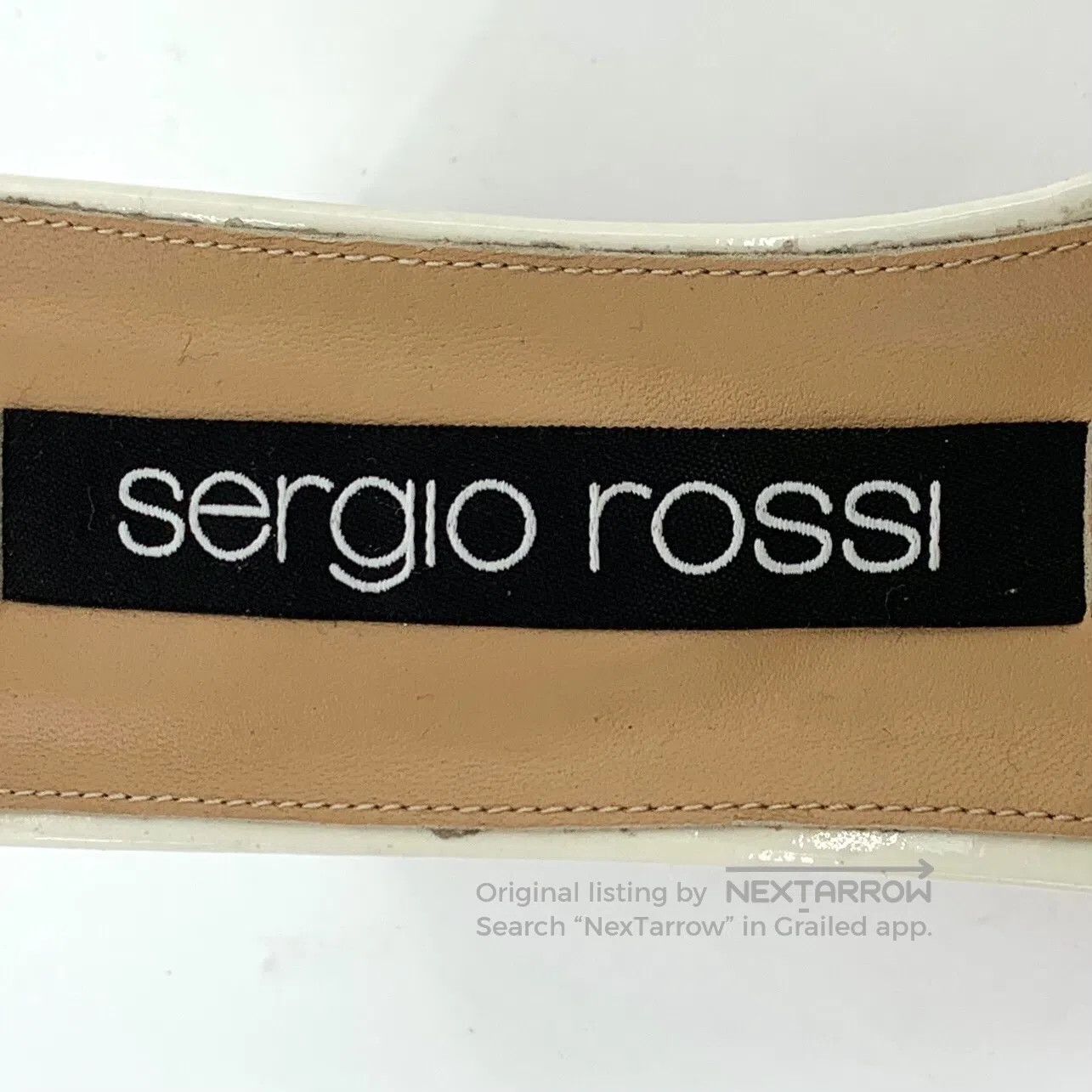 Sergio Rossi Sergio Rossi White Square Toe Studded One-Strap Block Heel Size US 8.5 / IT 38.5 - 7 Thumbnail