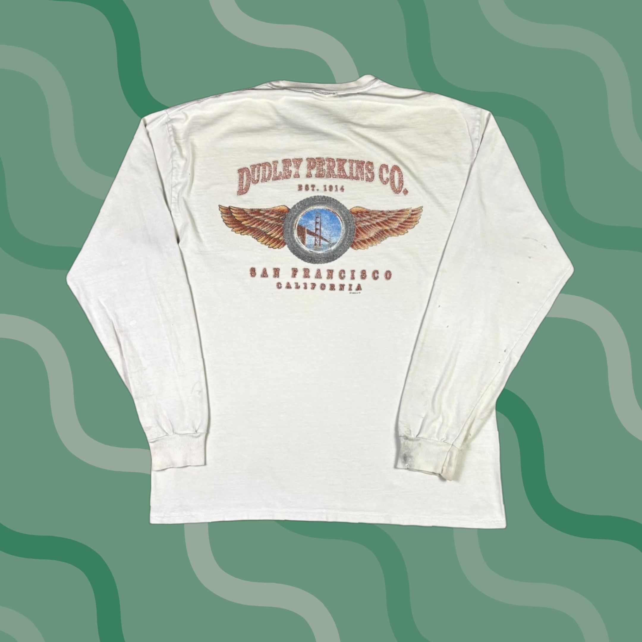 Harley Davidson VINTAGE Harley-Davidson T Shirt White Long Sleeve Biker Size Medium Y2K Mens Shirt Regular Cotton Knit Crew Neck Double-Sided Size US M / EU 48-50 / 2 - 1 Thumbnail