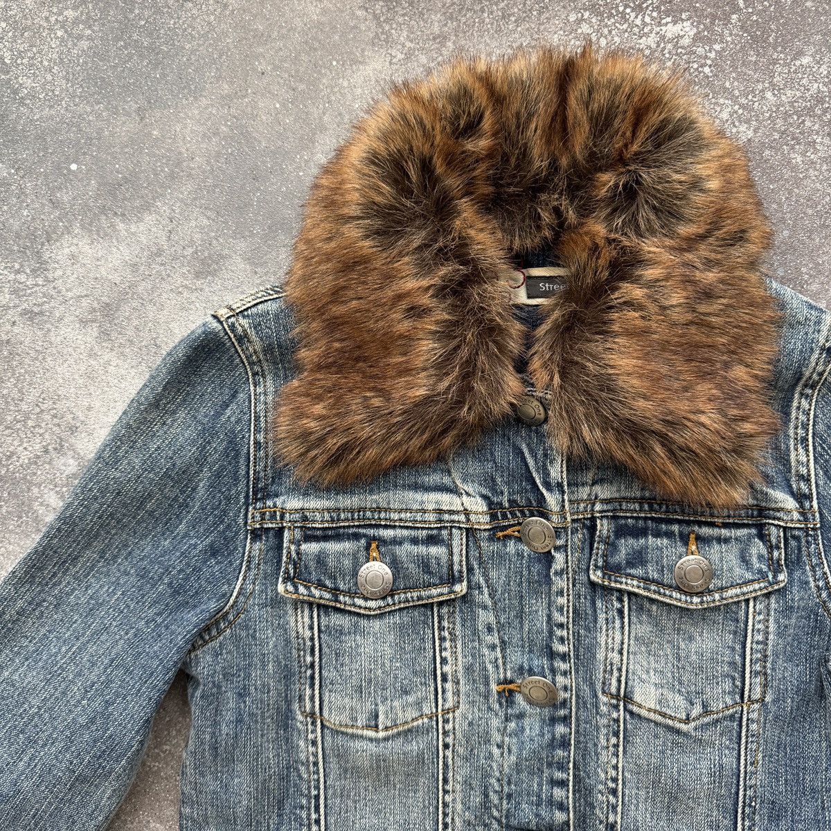 Hysteric Glamour Japanese Style Y2K Grunge Washed Denim Faux Fur Denim Jacket Size S / US 4 / IT 40 - 3 Thumbnail