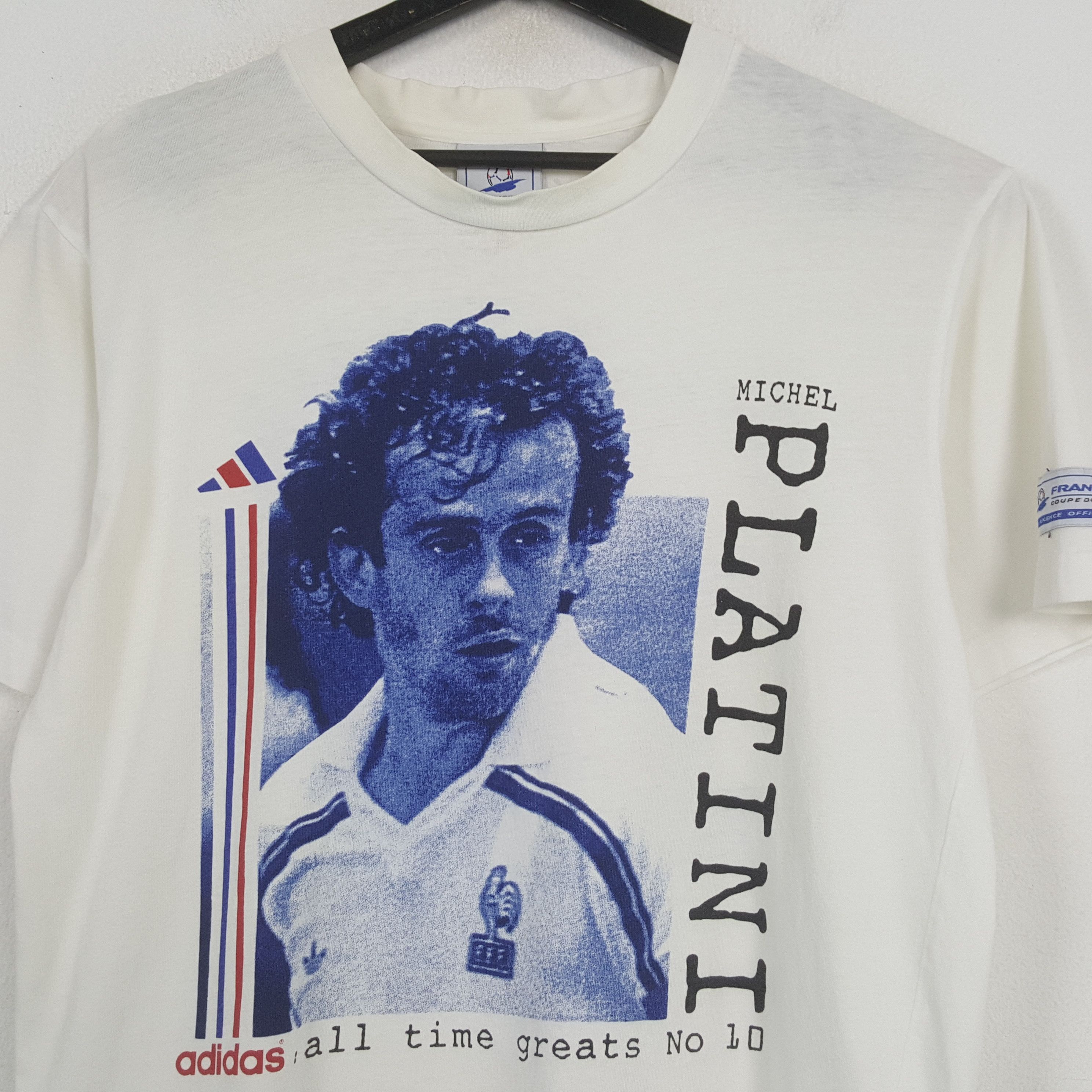 Vintage ADIDAS FRANCE98 Platini Football Player Tshirt C294N19 Size US M / EU 48-50 / 2 - 2 Thumbnail